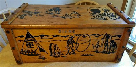 vintage rope box metal cowboy western|Western Metal Box .